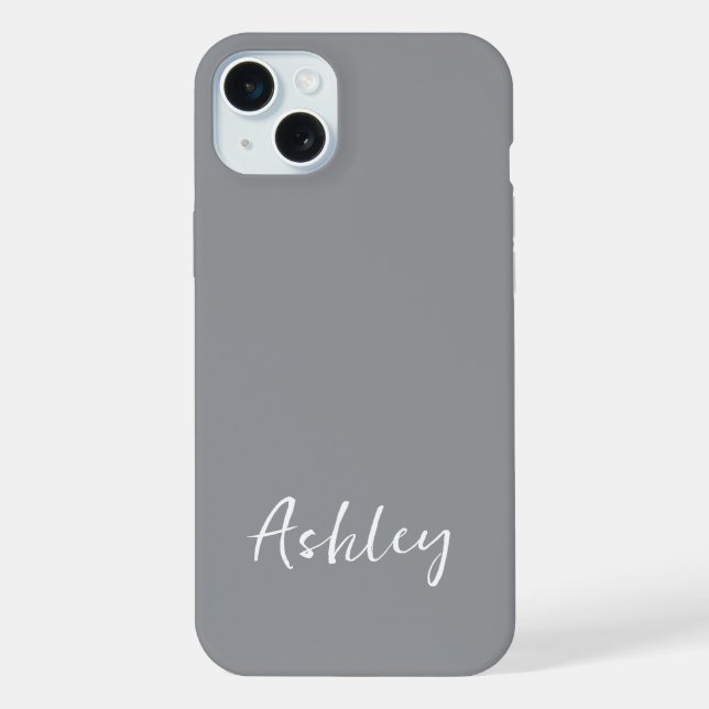Customised Simple Stylish Modern Black Colour  iPhone Case (Back)