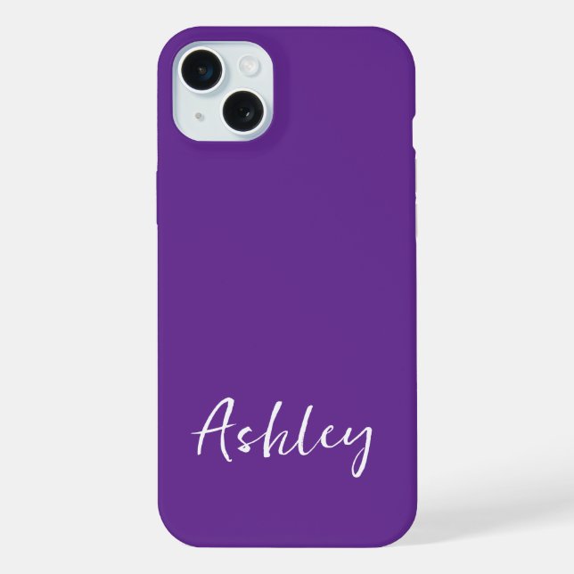 Customised Simple Stylish Modern Minimal Monogram  iPhone Case (Back)