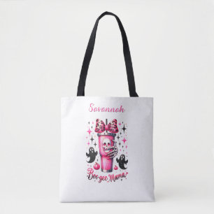 Customised Skull Drink & Bow in Pink, Gift for Her Tote Bag