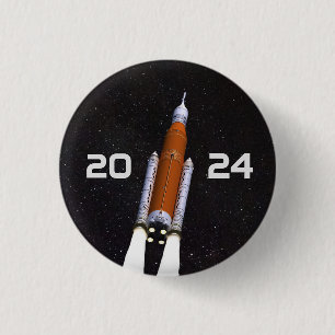 Customised SLS Space Rocket Graduation Party Paper 3 Cm Round Badge