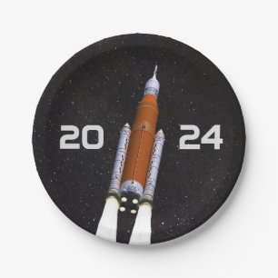 Customised SLS Space Rocket Graduation Party Paper Plate