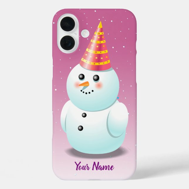 Customised Snowman Lady Cartoon Case-Mate iPhone Case (Back)