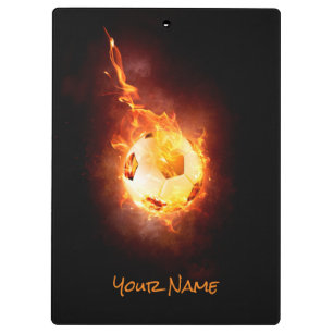 Customised Soccer, Football, Ball under Fire Clipboard