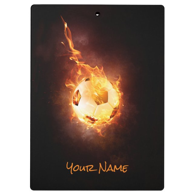 Customised Soccer, Football, Ball under Fire Clipboard (Back)