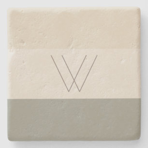 Customised Soft Evergreen, Off White, Tan & Brown Stone Coaster