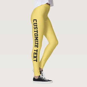 Customised Soft Sun Gold Black Holiday Athleisure Leggings
