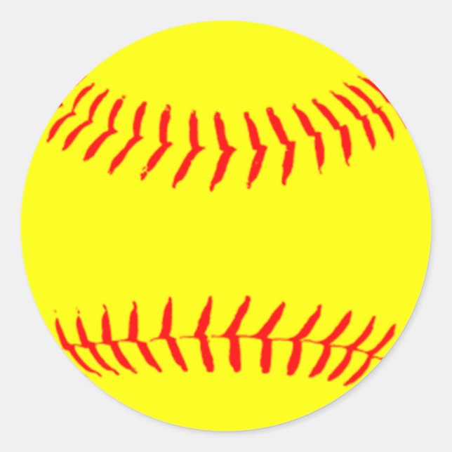 Customised Softball Classic Round Sticker (Front)