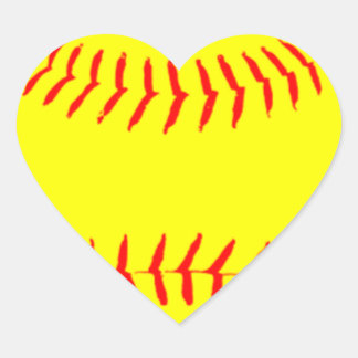 Customised Softball Heart Sticker
