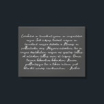 Customised song lyric canvas art<br><div class="desc">Add your favourite song lyric or poem to this beautiful stretched canvas wall art. A personalised and thoughtful gift to cherish for years to come.</div>