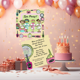 Customised Spa Party Birthday Invites