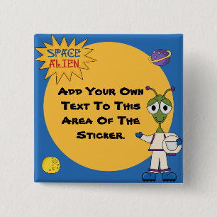 Customised Space Alien Button