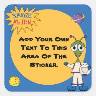 Customised Space Alien Stickers