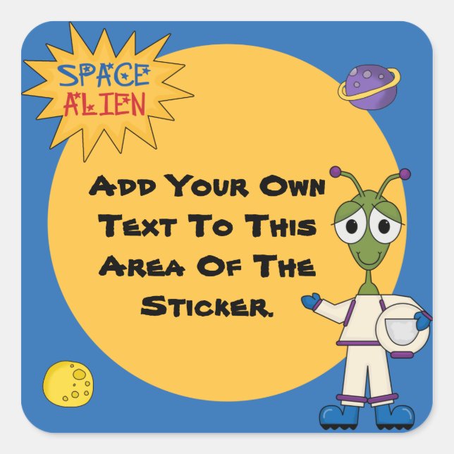 Customised Space Alien Stickers (Front)