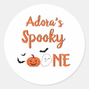 Customised Spooky One Halloween Birthday Baby Classic Round Sticker