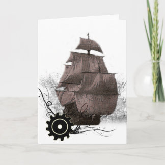 customised Steampunk Pirate Greeting Card
