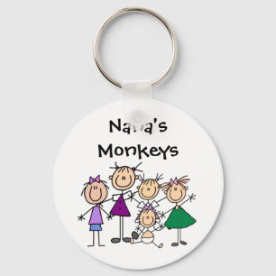 Customised Stick Figure Family Keychains