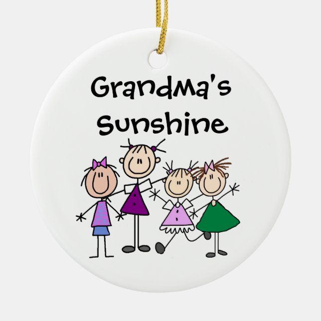 Customised Stick Figure Kids Family Ornament (Front)