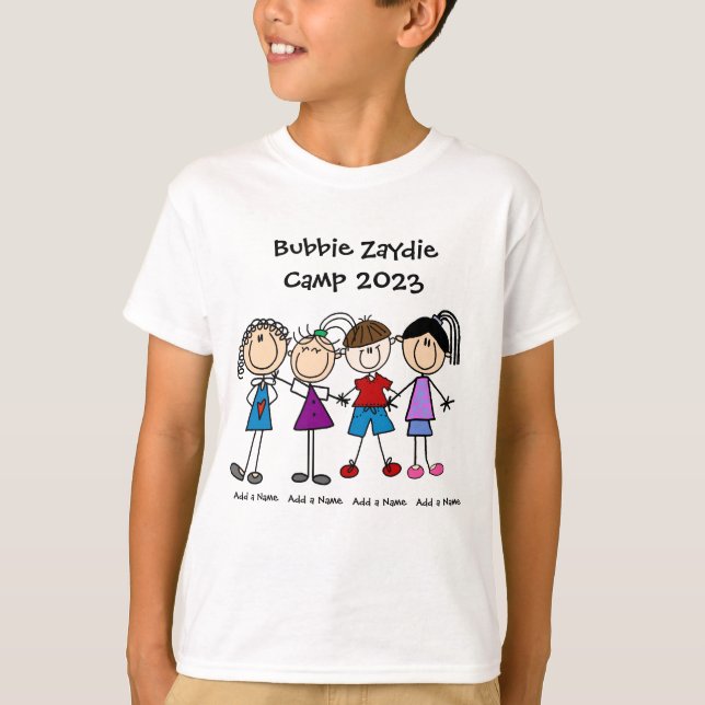 Customised Stick Figure Kids Family T-shirts (Front)