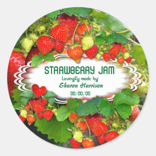 Customised Strawberry Jam Classic Round Sticker