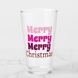 Customised Stylish Modern Elegant Merry Christmas  Glass