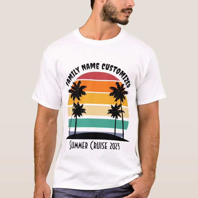 Customised SummerT-shirt Summer Sunset Beach Palm  T-Shirt (Front)