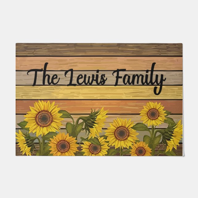 Customised Sunflower Decor, Garden Mat (Front)