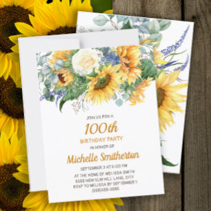 Customised Sunflowers Eucalyptus 18th Birthday Postcard
