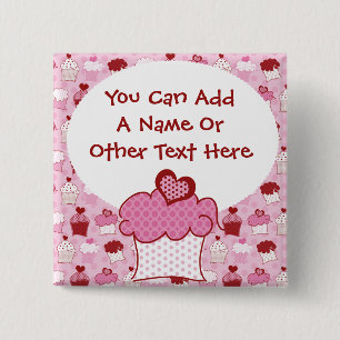 Customised Sweet Cupcake Button