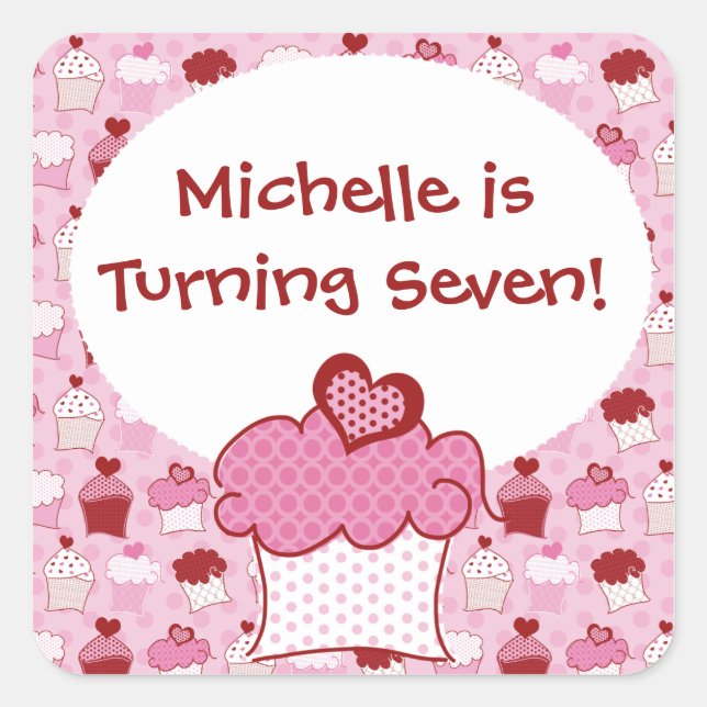 Customised Sweet Cupcake Stickers (Front)