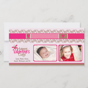 Customised Sweet Valentine's Day Two-Photo Card: 2 Holiday Card