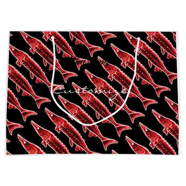 customised swimming sturgeons large gift bag (Front)