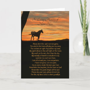 Customised Sympathy Card, Spiritual Poem Card