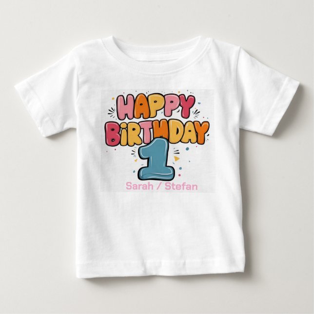 Customised T-shirts - 1st birthday (Front)
