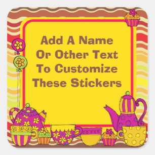 Customised Tea Party Stickers