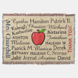 Customised Teacher Thank You Throw Blanket