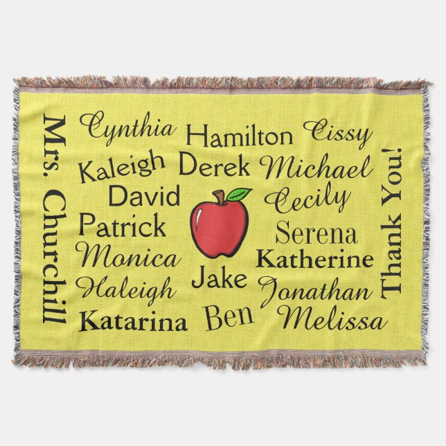 Customised Teacher Thank You Throw Blanket (Front)