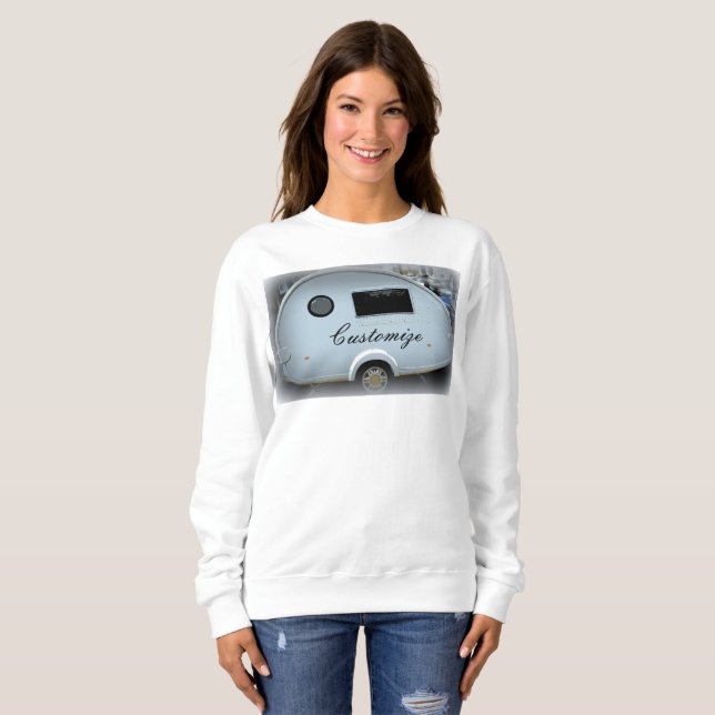 Customised teardrop Vintage camper Sweatshirt (Front Full)