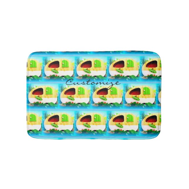 Customised teardrop Vintage camper Thunder_Cove Bath Mat (Front)
