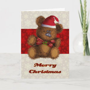 Customised Teddy Bear Christmas Card