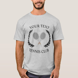 Customised Tennis Club Rackets Ball Logo Wreath T-Shirt