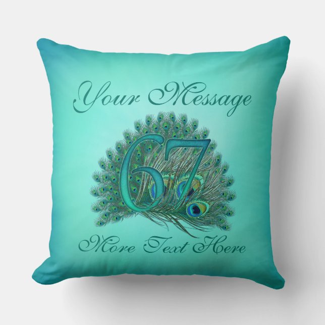 Customised text elegant 67th Birthday 67 Pillow (Front)