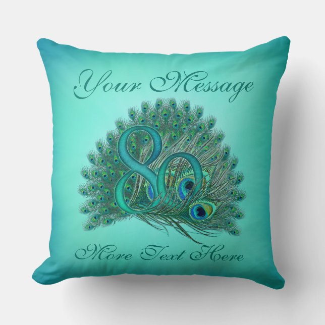 Customised text elegant 80th Birthday 80 Pillows (Front)