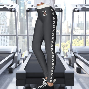 Customised Text Pet Photo Neutral Pattern Caviar Leggings