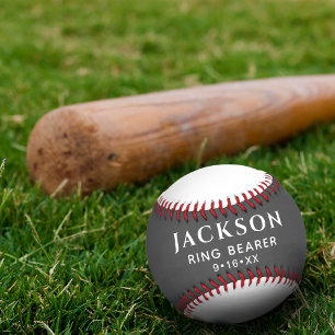 Customised Text Wedding Favour Ring Bearer Keepsak Baseball