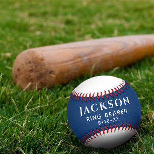 Customised Text Wedding Favour Ring Bearer Keepsak Baseball