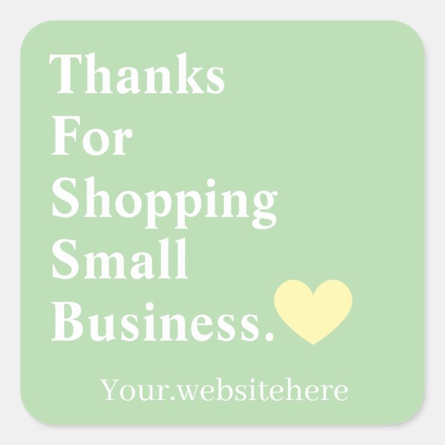 Customised Thank You For Small Business Minimalist Square Sticker (Front)