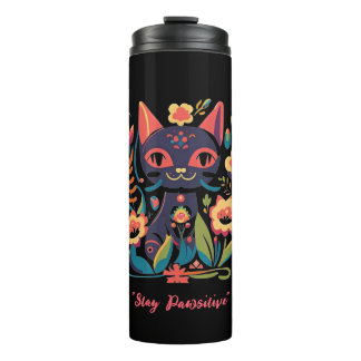 customised Thermal Tumbler With Cute Cat