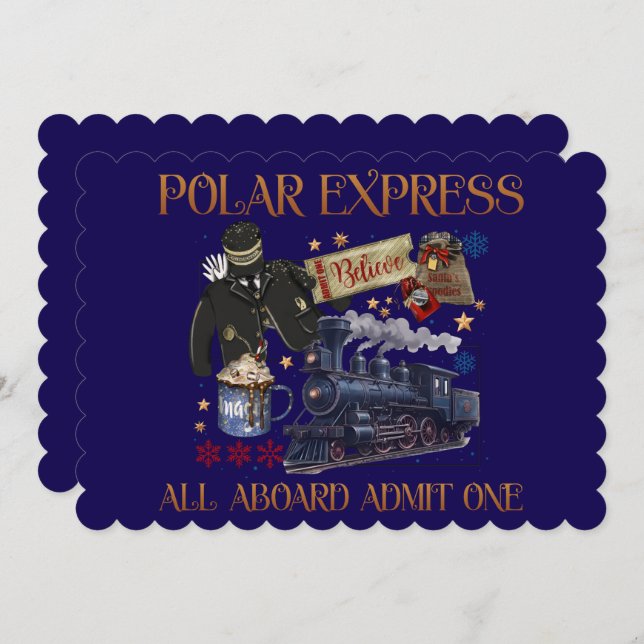 Customised Ticket for the Polar Express Invitation (Front/Back)