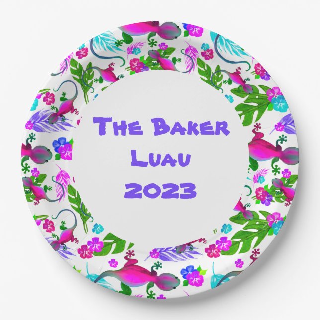 Customised Tropical Geckos Paper Plates (Front)