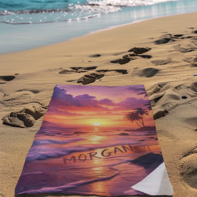 Customised Tropical Sunset Beach – Dreamy Coastal Towel (Creator Uploaded)